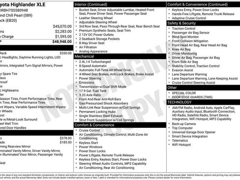 Used 2025 Toyota Highlander XLE AWD/4WD image 3