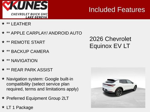 New 2026 Chevrolet Equinox EV LT w/ LPO, All-Weather Mat Package image 3