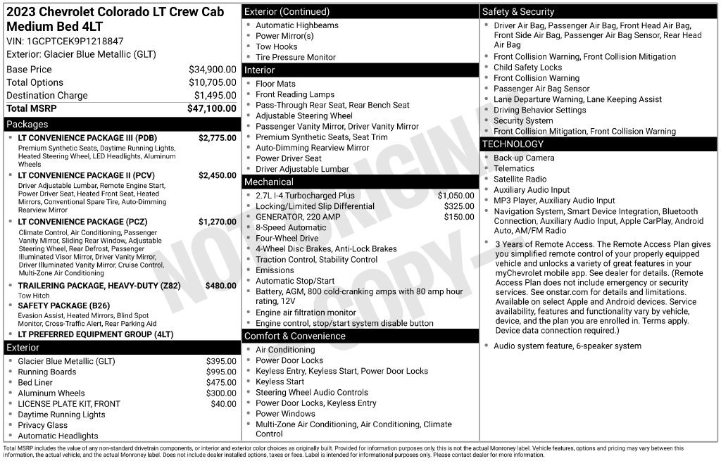 Used 2023 Chevrolet Colorado LT w/ LT Convenience Package III AWD/4WD image 29