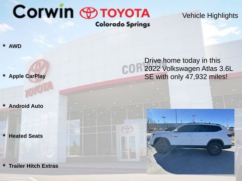 Used 2022 Volkswagen Atlas SE image 6