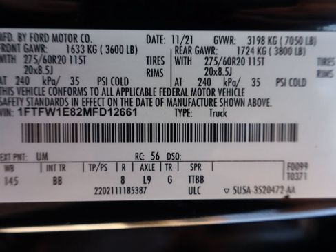 Used 2021 Ford F150 Platinum w/ Equipment Group 701A High AWD/4WD image 46