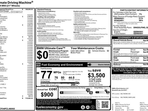 Used 2023 BMW iX M60 w/ Executive Package image 70