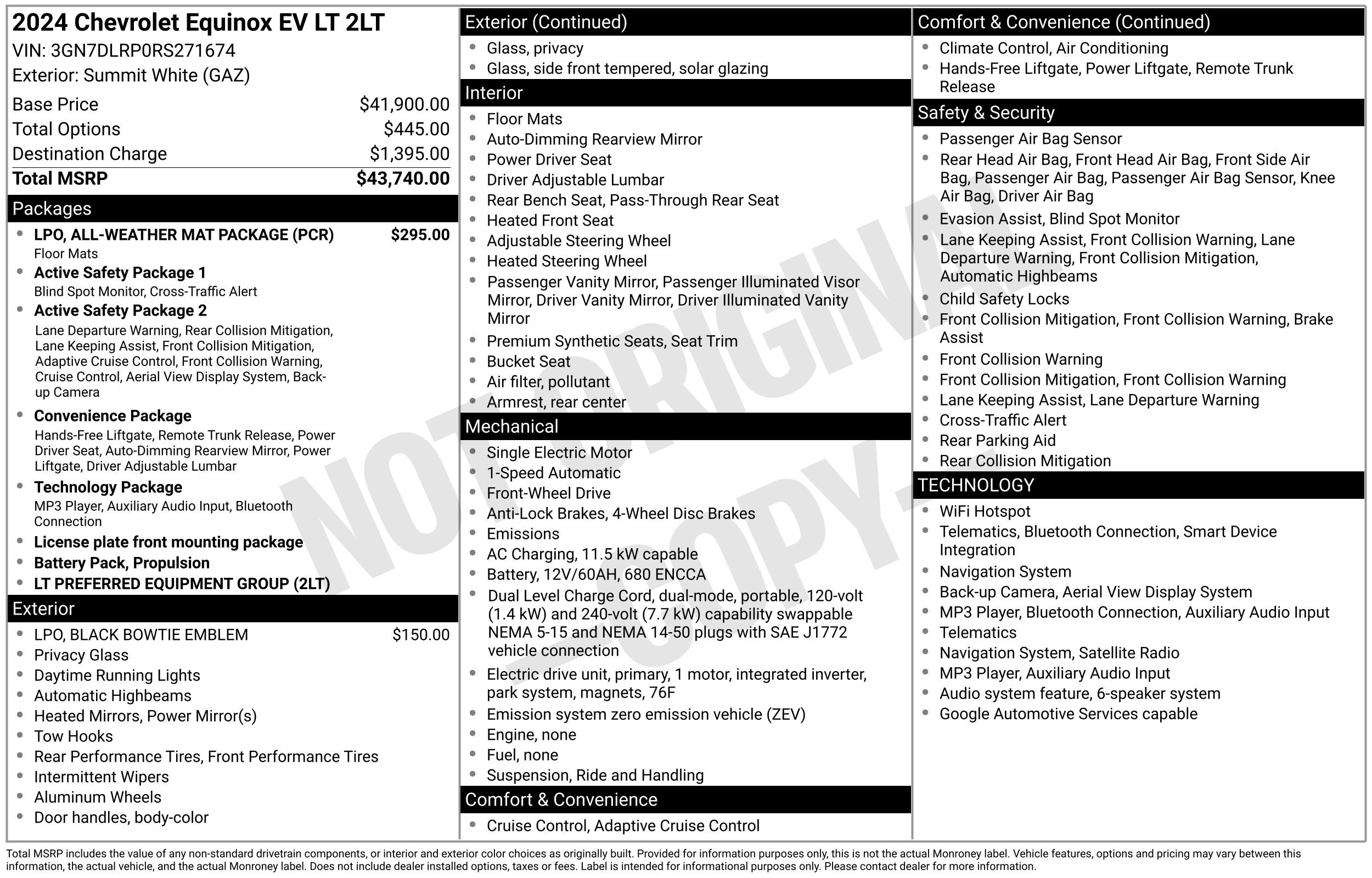 Used 2024 Chevrolet Equinox EV LT w/ LPO, All-Weather Mat Package FWD image 2