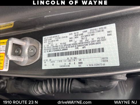 Certified 2022 Lincoln Corsair AWD w/ Equipment Group 101A image 23