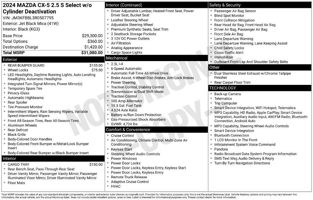Certified 2024 MAZDA CX-5 AWD 2.5 S w/ Select Package image 32