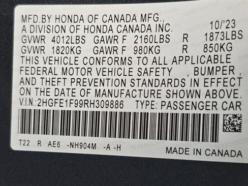 Certified 2024 Honda Civic Touring image 35
