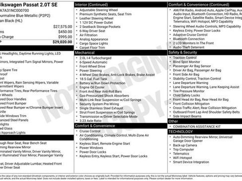 Certified 2022 Volkswagen Passat 2.0T SE image 24