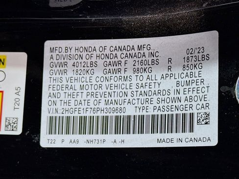 Certified 2023 Honda Civic EX image 29