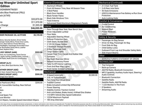 Used 2021 Jeep Wrangler Unlimited Sport AWD/4WD image 33