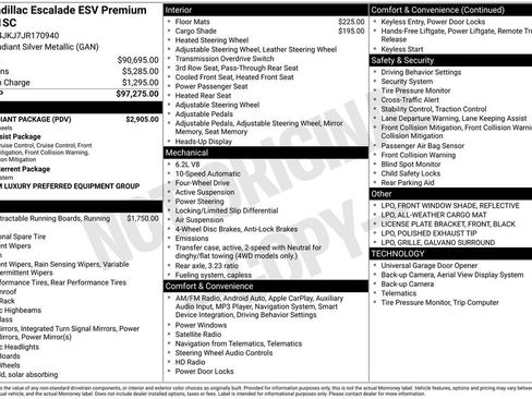 Used 2018 Cadillac Escalade ESV Premium Luxury w/ LPO, Radiant Package AWD/4WD image 36