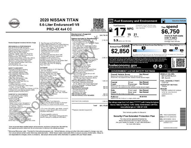 Used 2020 Nissan Titan PRO-4X w/ Pro-4x Convenience Package AWD/4WD image 4