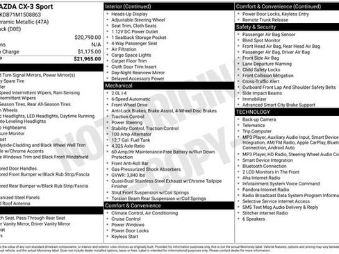 Used 2021 MAZDA CX-3 Sport FWD image 17