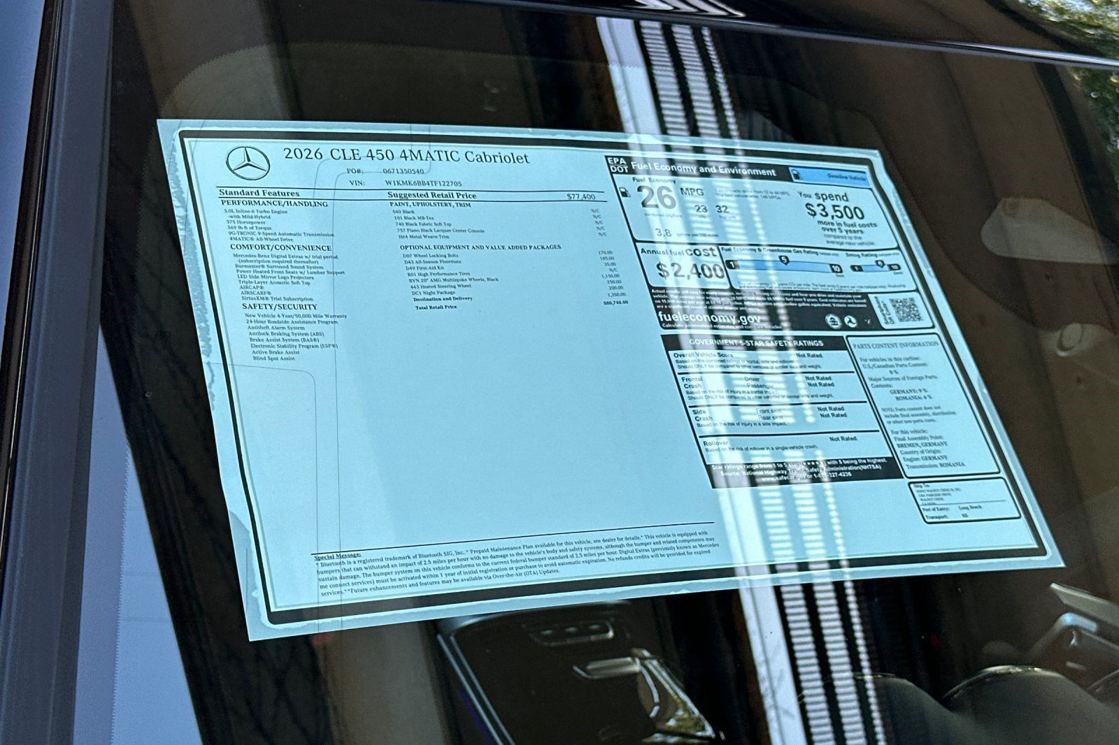 New 2026 Mercedes-Benz CLE 450 4MATIC Cabriolet image 29