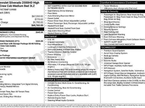 Used 2022 Chevrolet Silverado 2500 High Country w/ Safety Package II AWD/4WD image 2