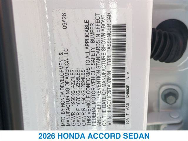 New 2026 Honda Accord LX image 26