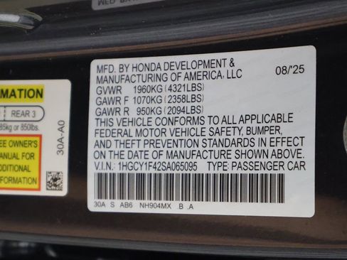 Certified 2025 Honda Accord SE image 53