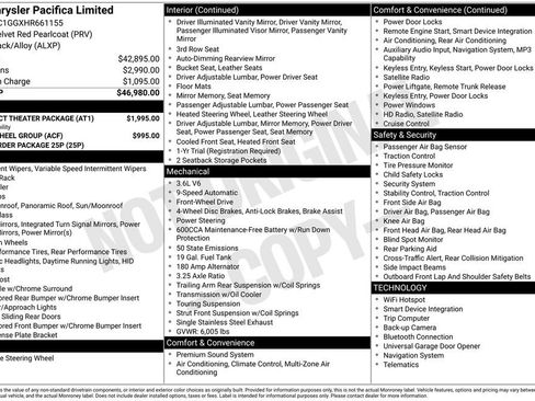 Used 2017 Chrysler Pacifica Limited w/ UConnect Theater Package image 2