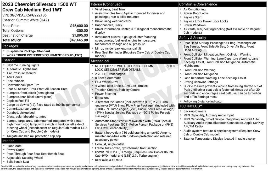 Used 2023 Chevrolet Silverado 1500 W/T AWD/4WD image 11