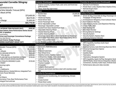 Used 2025 Chevrolet Corvette Stingray Preferred Cpe w/ Stealth Interior Trim Package RWD image 26