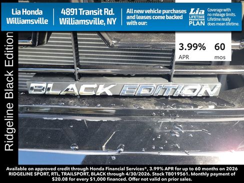 New 2026 Honda Ridgeline Black Edition image 11
