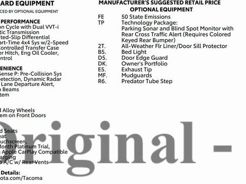 Used 2022 Toyota Tacoma TRD Sport w/ Technology Package image 2