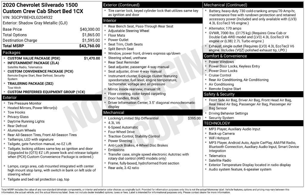 Used 2020 Chevrolet Silverado 1500 Custom w/ Custom Value Package AWD/4WD image 21