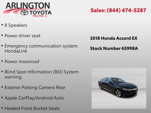Used 2018 Honda Accord EX image 2