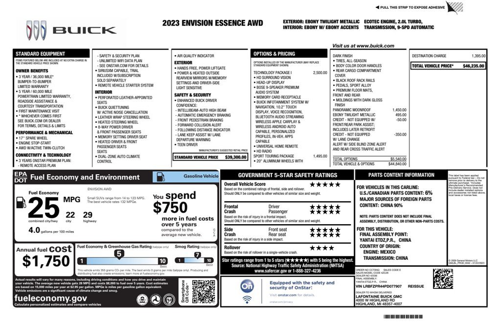 Used 2023 Buick Envision Essence w/ Technology Package I AWD/4WD image 28