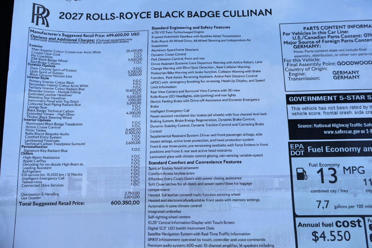 New 2027 Rolls-Royce Cullinan Black Badge AWD/4WD image 29