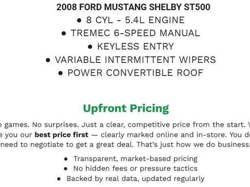 Used 2008 Ford Mustang Shelby GT500 RWD image 2