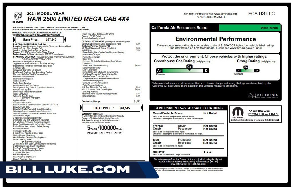 Used 2021 RAM 2500 Limited AWD/4WD image 1