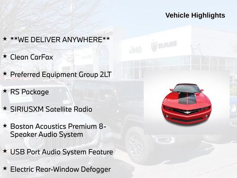 Used 2013 Chevrolet Camaro LT w/ RS Package RWD image 5