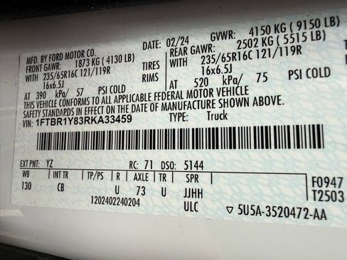 Used 2024 Ford Transit 250 Low Roof w/ Exterior Upgrade Package image 11