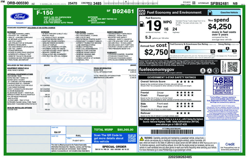 Used 2025 Ford F150 King Ranch w/ FX4 Off-Road Package AWD/4WD image 14