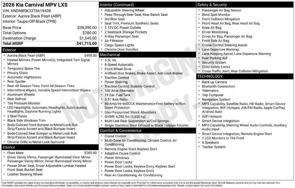 Certified 2026 Kia Carnival FWD image 2