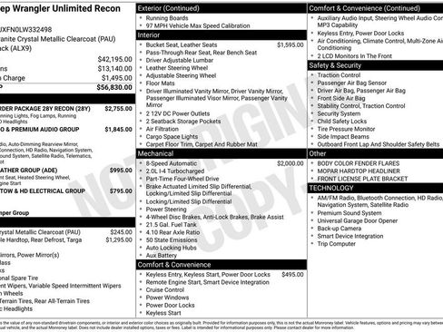 Used 2020 Jeep Wrangler Unlimited Rubicon w/ Quick Order Package 28Y Recon AWD/4WD image 37