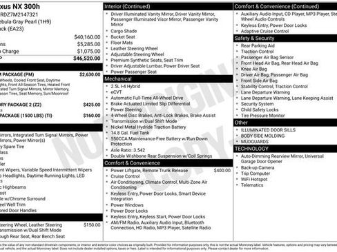 Used 2021 Lexus NX 300h AWD w/ Premium Package image 39