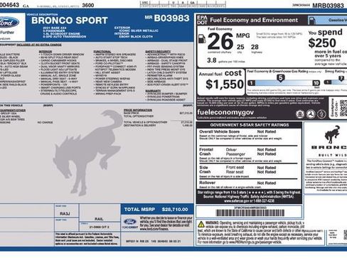 Certified 2021 Ford Bronco Sport Base image 36