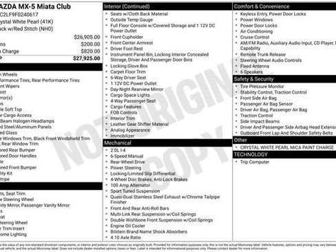 Used 2015 MAZDA MX-5 Miata Club image 9