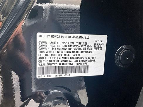 Used 2019 Honda Passport Touring image 19