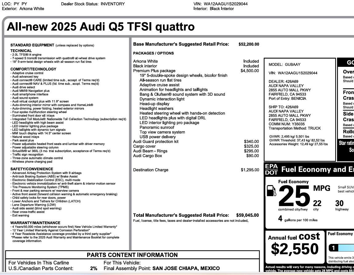 Used 2025 Audi Q5 Premium Plus w/ Premium Plus AWD/4WD image 3