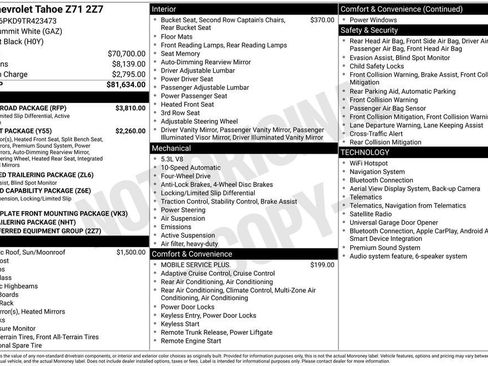 New 2026 Chevrolet Tahoe Z71 w/ Z71 Off-Road Package AWD/4WD image 27