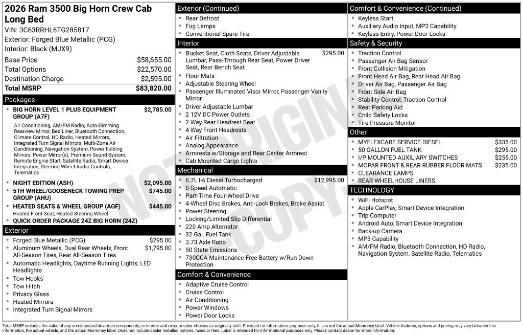 New 2026 RAM 3500 Big Horn AWD/4WD image 45