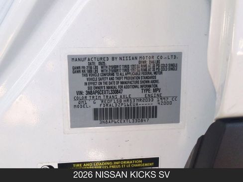 Used 2026 Nissan Kicks SV FWD image 25