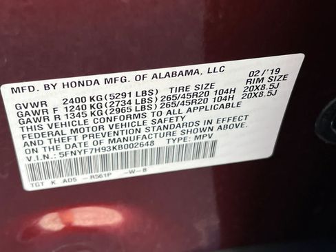 Used 2019 Honda Passport Touring image 37