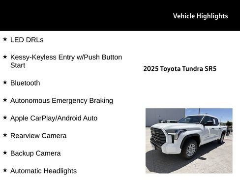 Used 2025 Toyota Tundra SR5 w/ SR5 Convenience Package AWD/4WD image 26