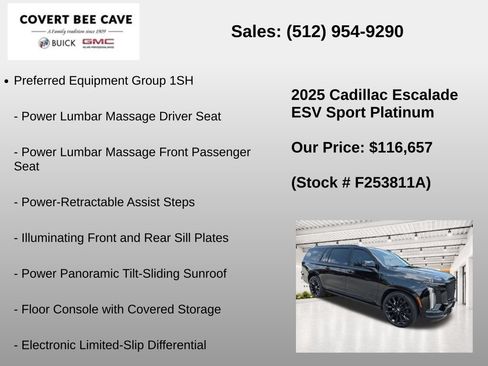 Used 2025 Cadillac Escalade ESV Sport Platinum w/ LPO, ONYX Package AWD/4WD image 7