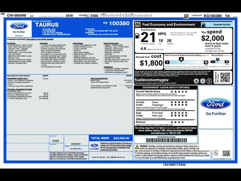 Used 2019 Ford Taurus SEL w/ Equipment Group 201A FWD image 3