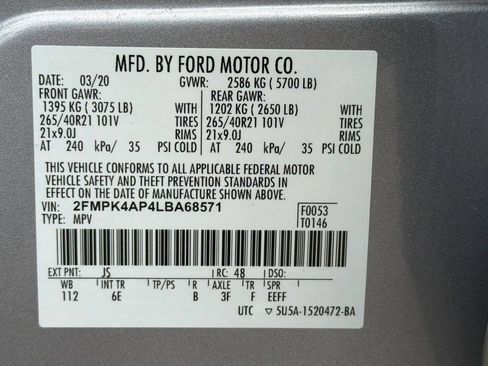 Used 2020 Ford Edge ST w/ Equipment Group 401A AWD/4WD image 36