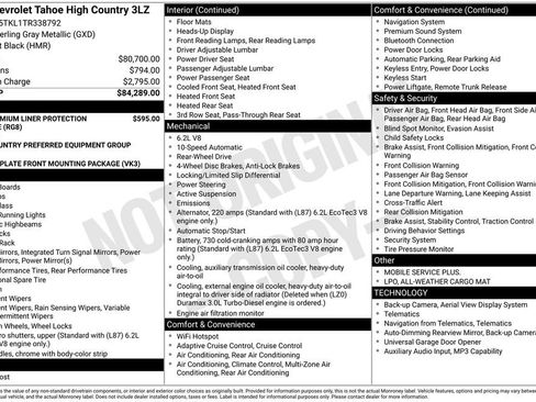 New 2026 Chevrolet Tahoe High Country RWD image 17